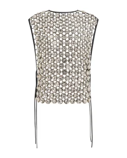 ALLOVER CRYSTAL EMBROIDERED TOP