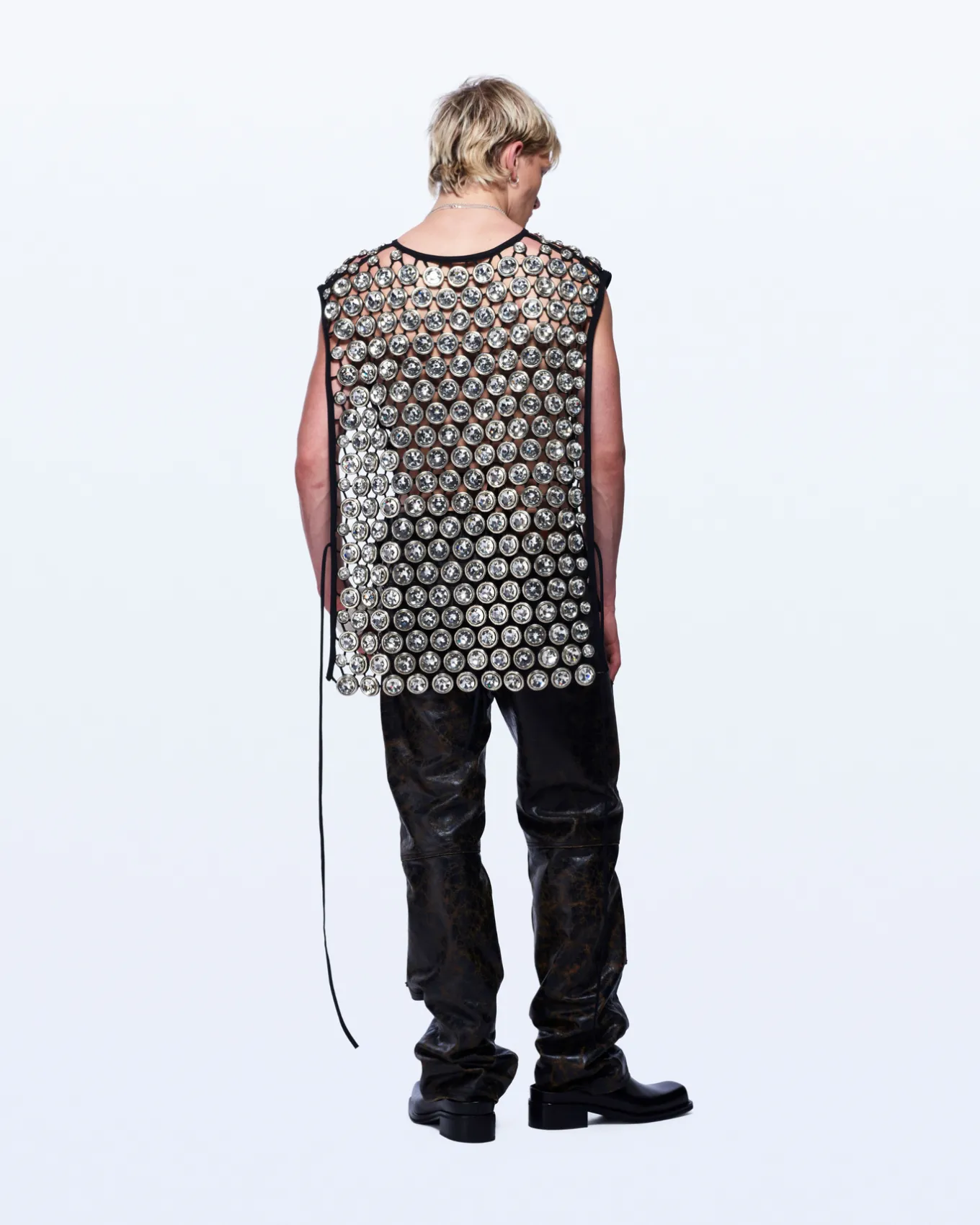 ALLOVER CRYSTAL EMBROIDERED TOP