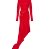 ASYMMETRIC DRESS WITH SATIN BOW