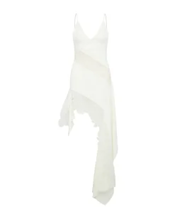 ASYMMETRIC LACE INSERT DRESS
