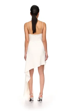 ASYMMETRIC LACE INSERT DRESS