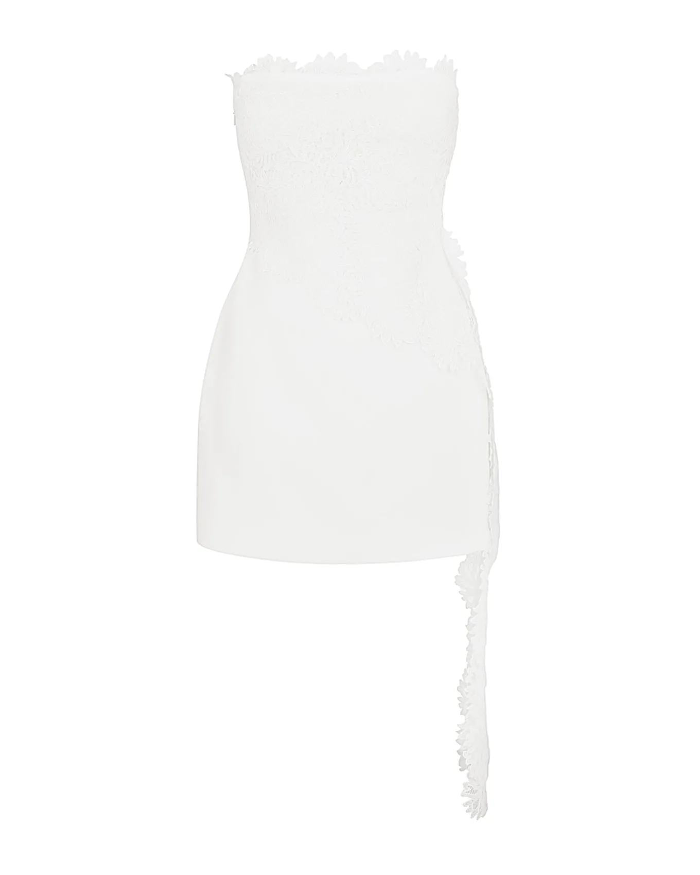 ASYMMETRIC LACE TOP MINI DRESS