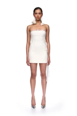 ASYMMETRIC LACE TOP MINI DRESS