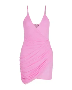 ASYMMETRIC RUCHED MINI DRESS