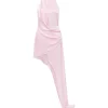 ASYMMETRIC SATIN DRAPE GOWN