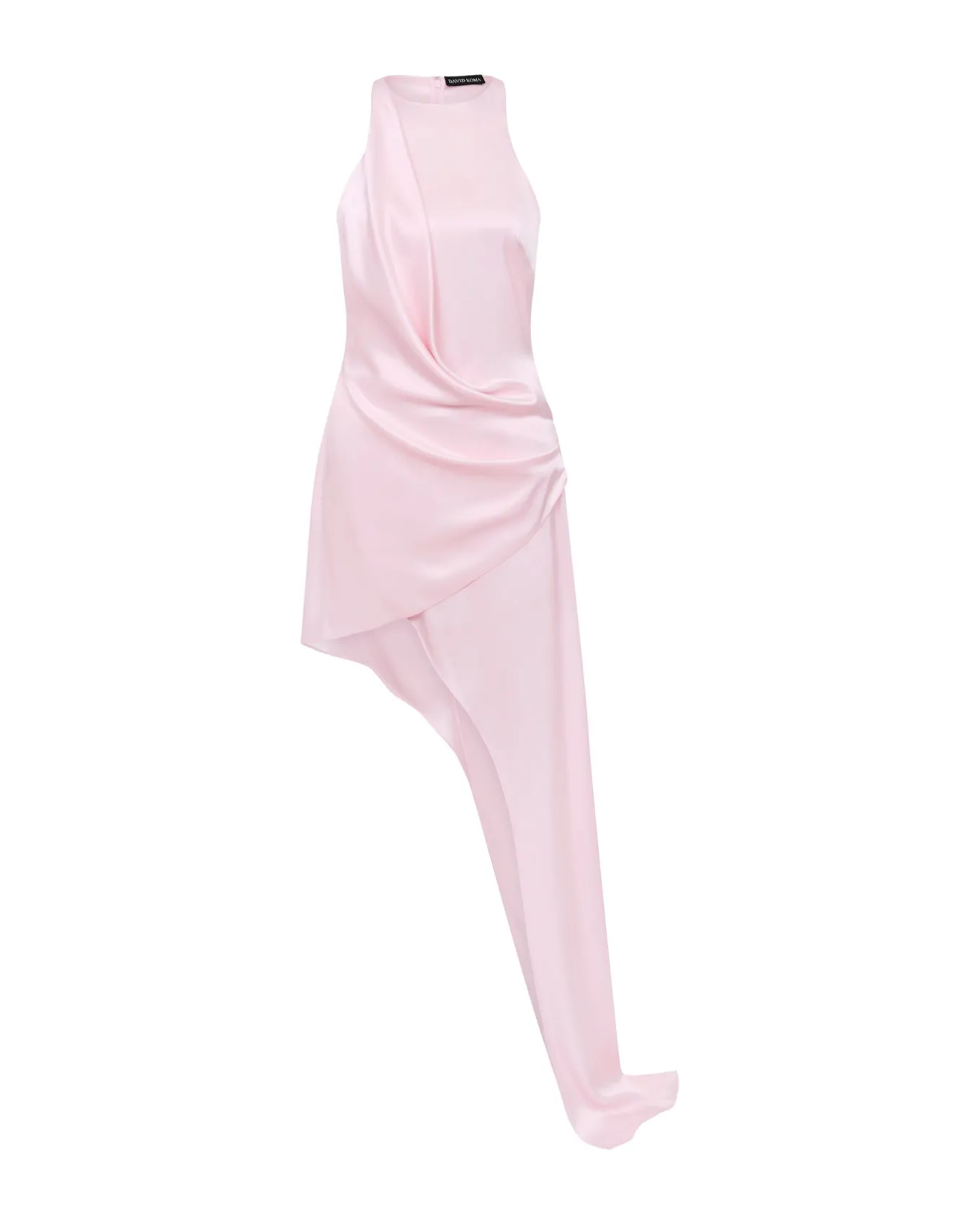 ASYMMETRIC SATIN DRAPE GOWN