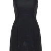 BACK POCKET DETAIL LEATHER MINI DRESS