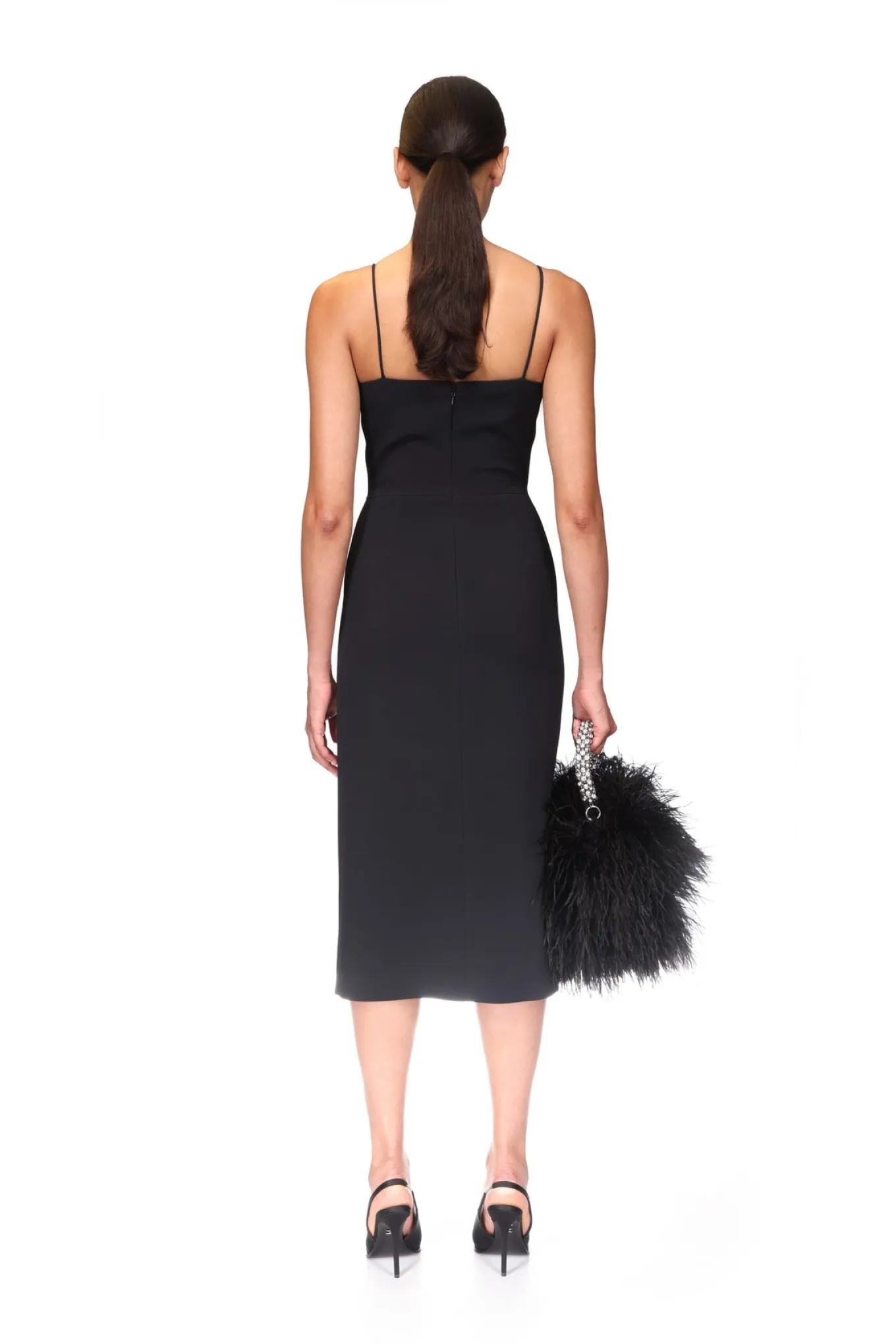 BALCONETTE BRA & CHUNKY CHAIN TRIM MIDI DRESS