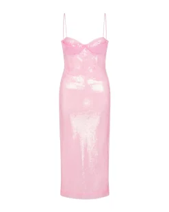 BALCONETTE BRA SEQUIN MIDI DRESS