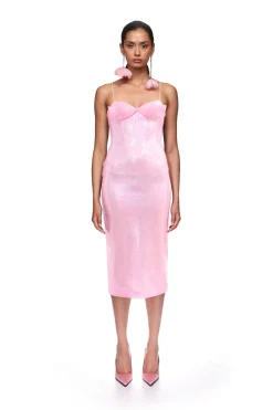 BALCONETTE BRA SEQUIN MIDI DRESS