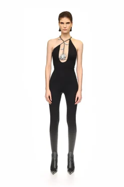 BLACK CRYSTAL ROSE JUMPSUIT