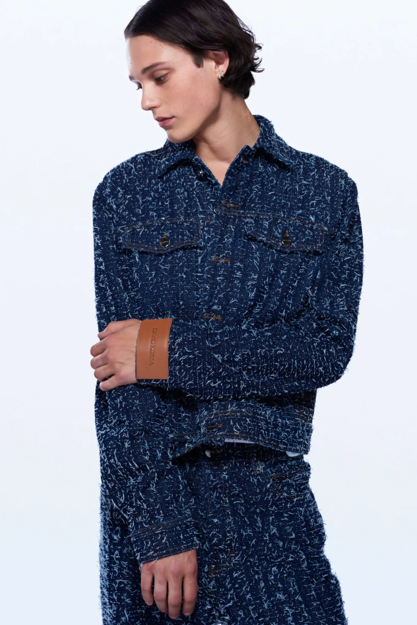 BOUCLE DENIM TRUCKER JACKET