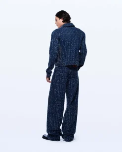 BOUCLE DENIM TRUCKER JACKET