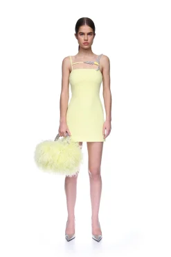 CAMI MINI DRESS WITH CRYSTAL HUMMINGBIRD
