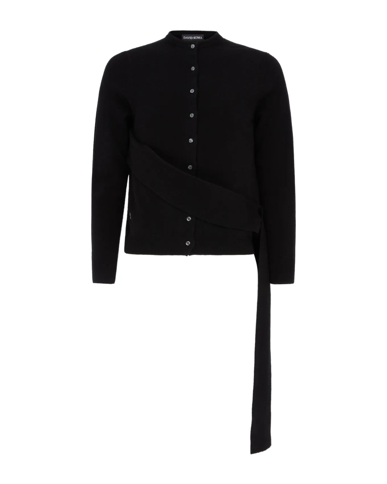 CASHMERE SASH CARDIGAN IN BLACK