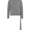 CASHMERE SASH CARDIGAN IN GREY