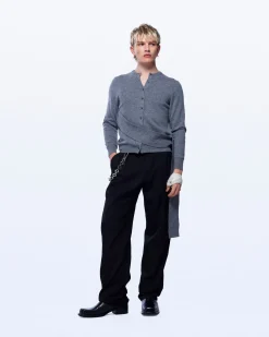 CASHMERE SASH CARDIGAN IN GREY