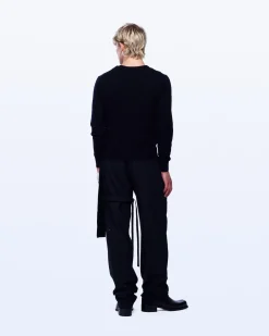 CASHMERE SASH CARDIGAN IN BLACK