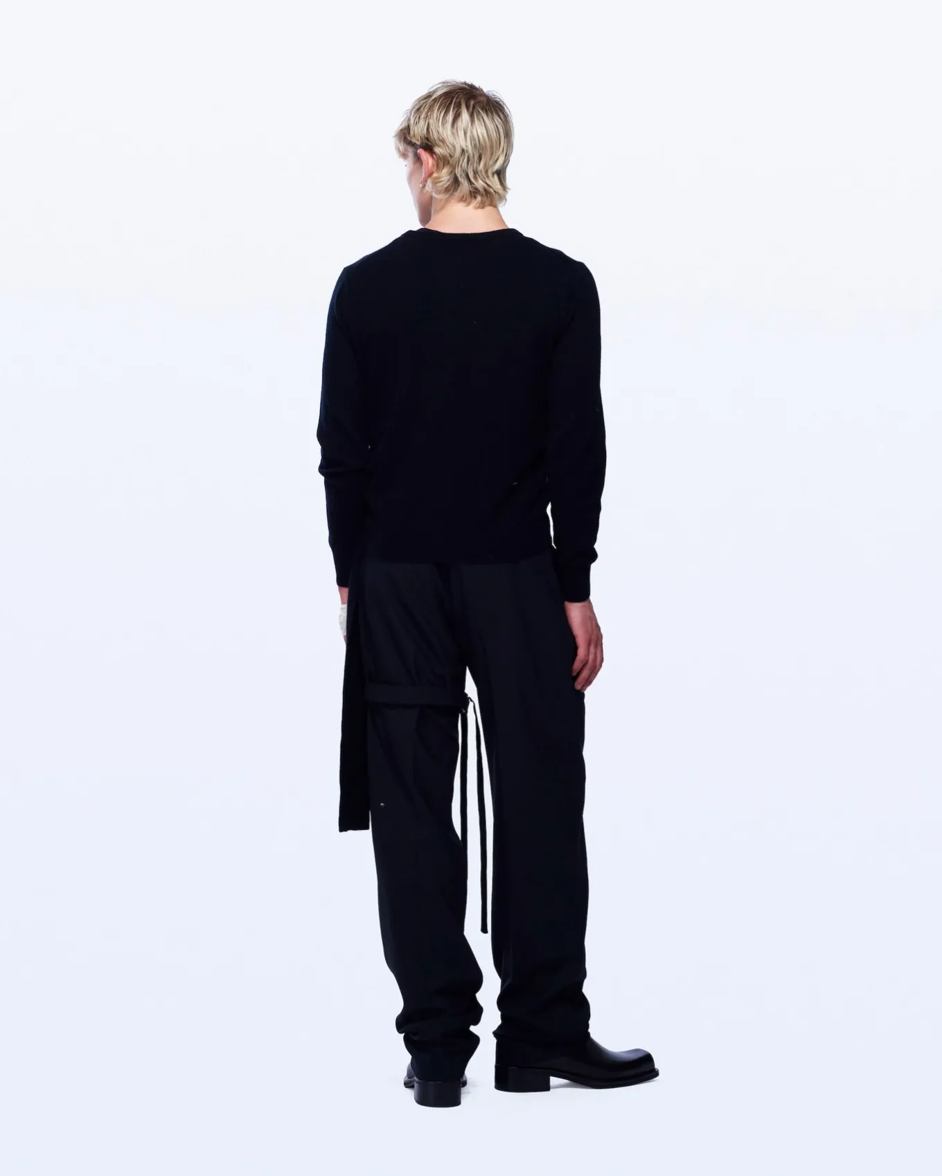 CASHMERE SASH CARDIGAN IN BLACK