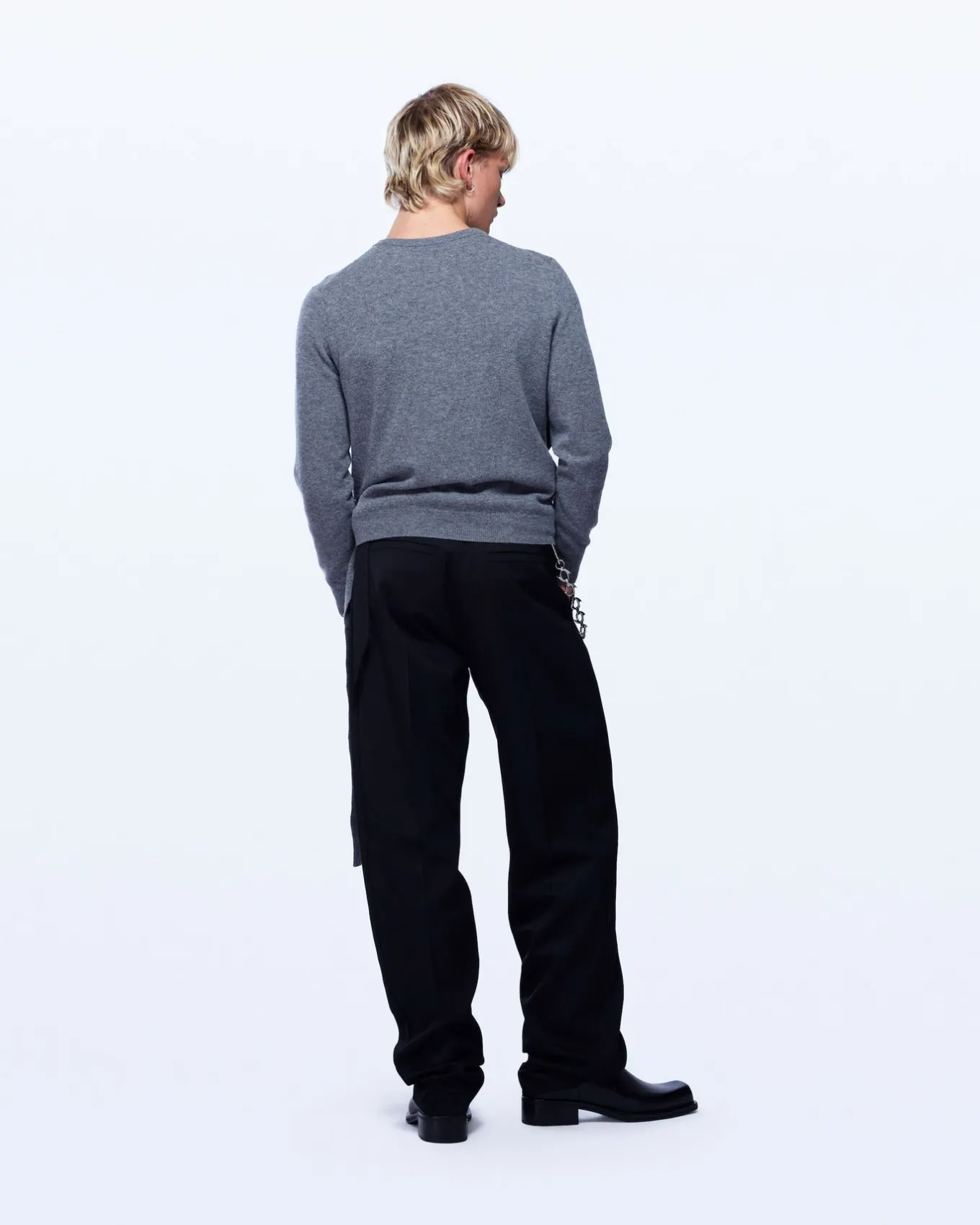 CASHMERE SASH CARDIGAN IN GREY