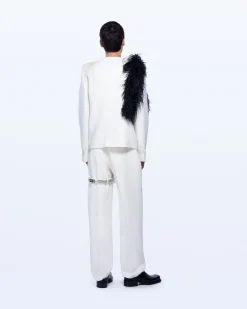 COLLARLESS BOUCLE WOOL JACKET