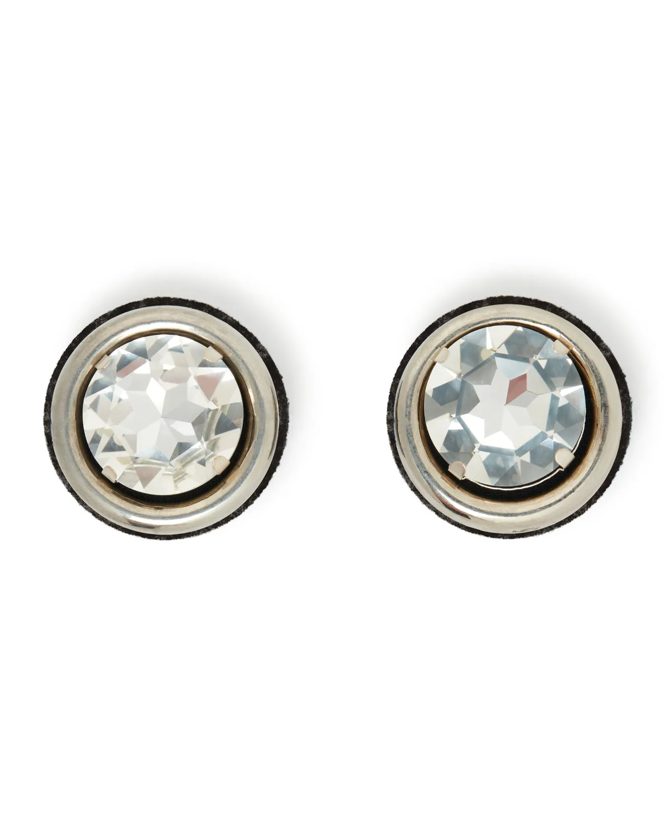 CRYSTAL AND SILVER RING EARRINGS