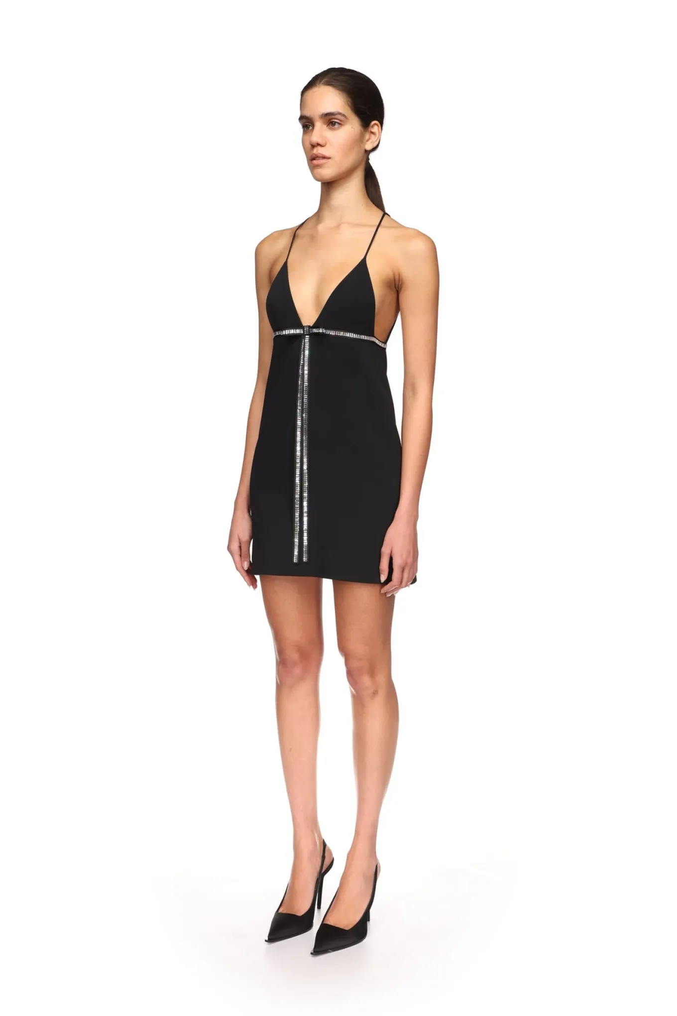 CRYSTAL BOW MINI DRESS