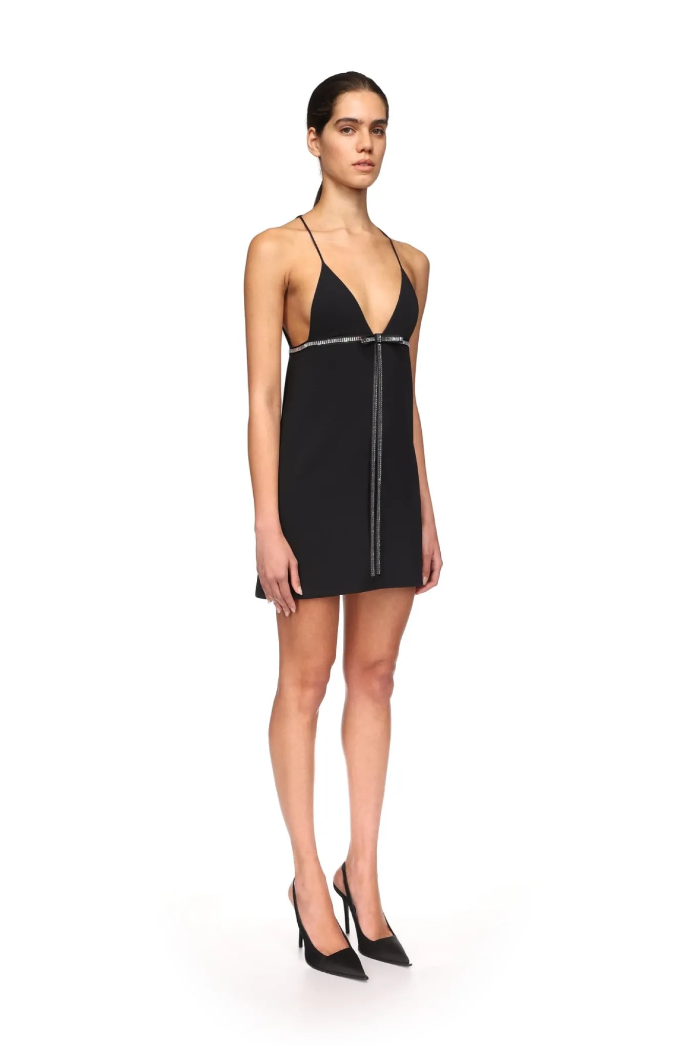 CRYSTAL BOW MINI DRESS