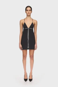 CRYSTAL BOW MINI DRESS