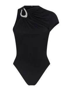 CRYSTAL BUCKLE AND JERSEY BODYSUIT