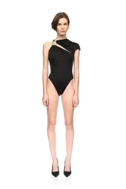 CRYSTAL BUCKLE AND JERSEY BODYSUIT