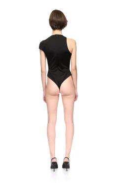 CRYSTAL BUCKLE AND JERSEY BODYSUIT