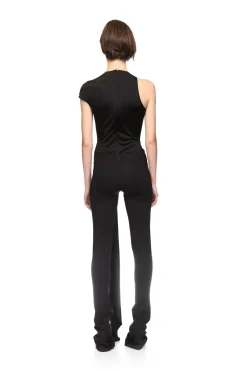 CRYSTAL BUCKLE EMBR & DRAPE OVERLAY TROUSERS