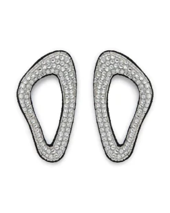 CRYSTAL BUCKLE SHAPE EARRINGS