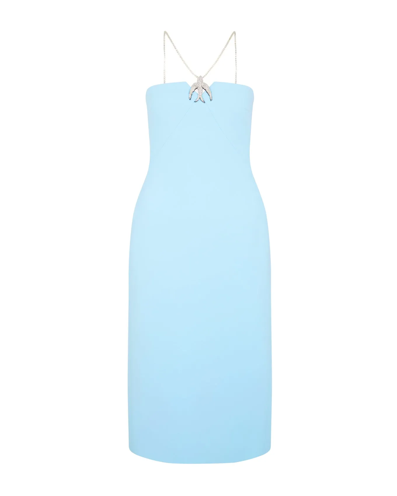 CRYSTAL CHAIN AND SWALLOW MIDI DRESS