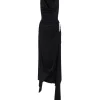 CRYSTAL CLAW DETAIL ASYMMETRIC MIDI DRESS