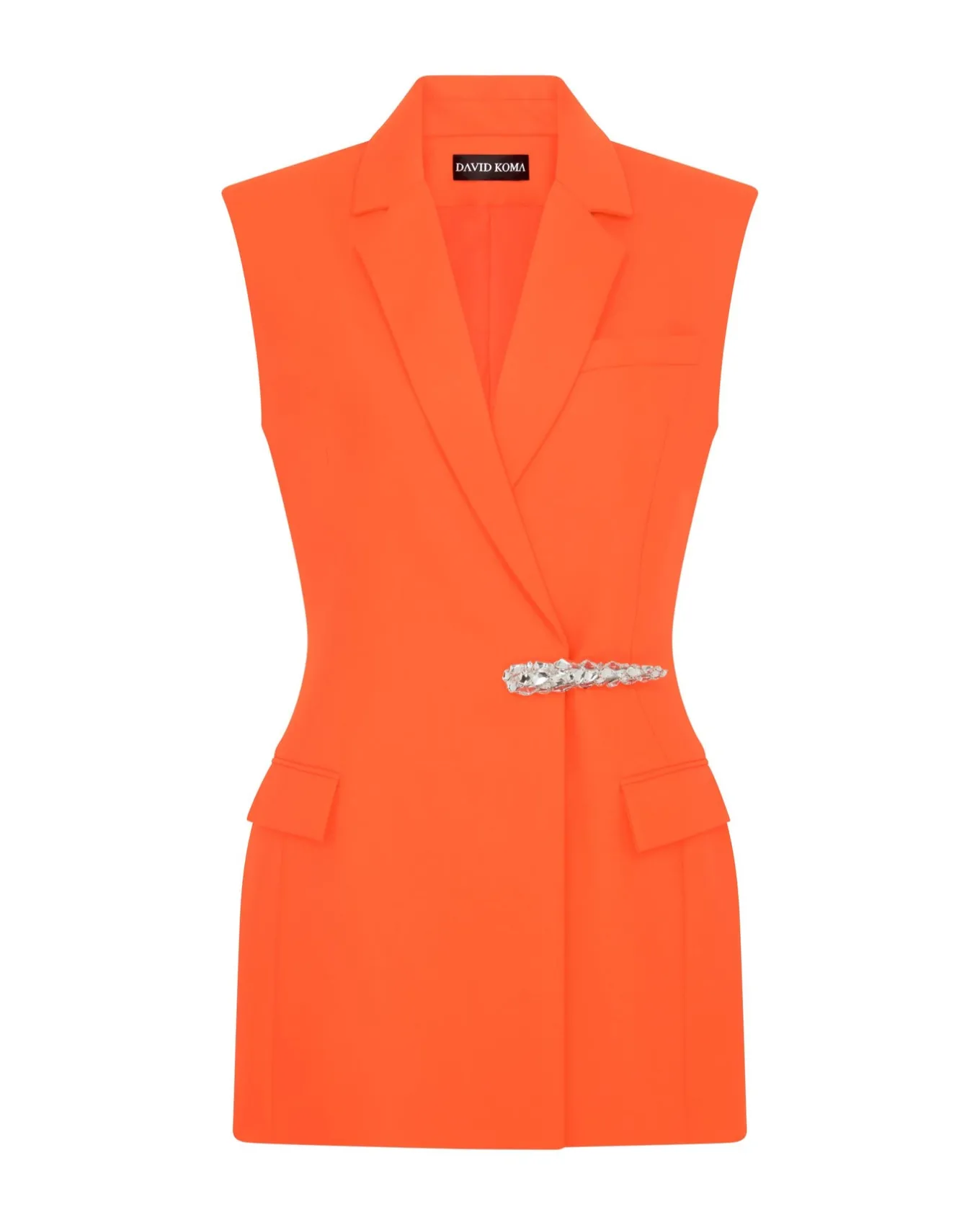 CRYSTAL CLAW DETAIL TAILORED JACKET DRESS