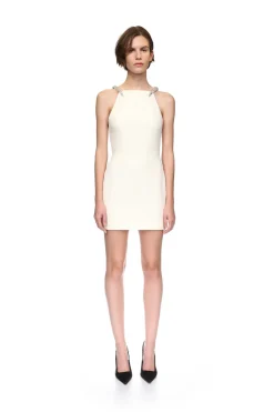 CRYSTAL CLAW DETAIL TAILORED JACKET DRESS
