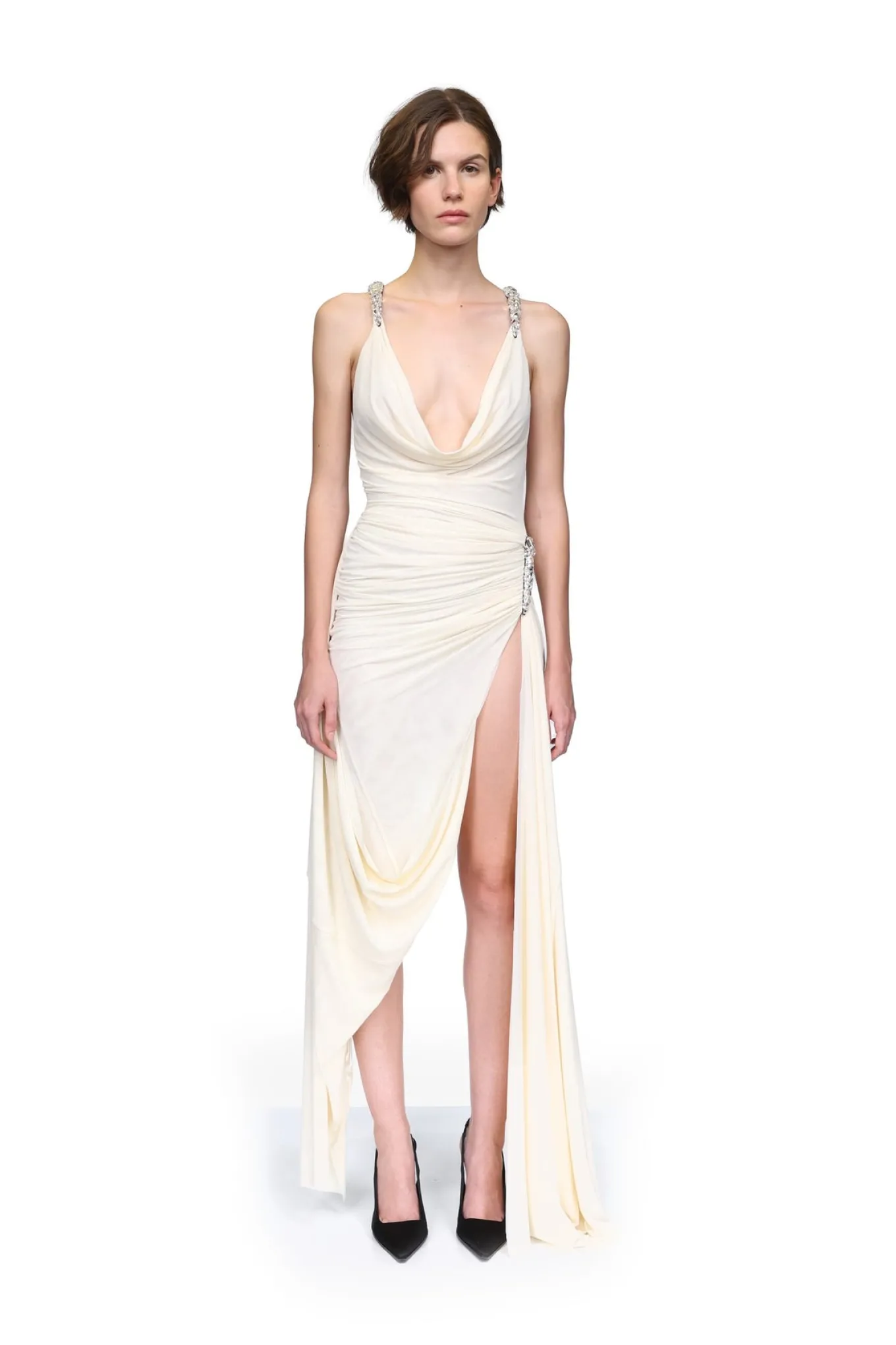 CRYSTAL CLAW DETAILING AND MESH GOWN