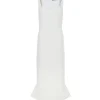 CRYSTAL CLAW STRAPS MIDI DRESS IN WHITE