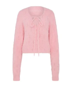 CRYSTAL EMBELLISHED KNIT JUMPER IN PINK