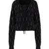 CRYSTAL EMBELLISHED KNIT JUMPER IN BLACK