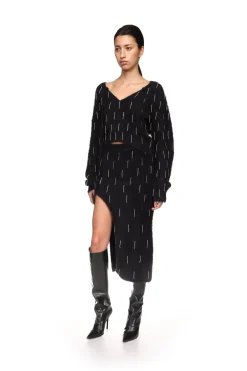 CRYSTAL EMBELLISHED KNIT JUMPER IN BLACK