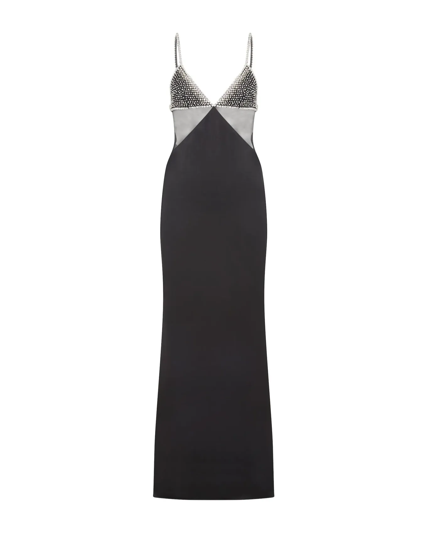 CRYSTAL EMBROIDERED BRA AND SATIN GOWN