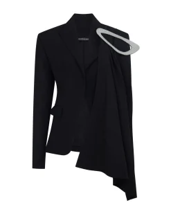 CRYSTAL EMBROIDERED DRAPE OVERLAY JACKET