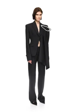 CRYSTAL EMBROIDERED DRAPE OVERLAY JACKET