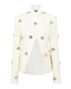 CRYSTAL EMBROIDERED TAILORED JACKET