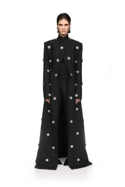 CRYSTAL EMBROIDERED TAILORED COAT
