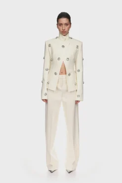 CRYSTAL EMBROIDERED TAILORED JACKET