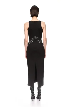 CRYSTAL EMBROIDERED TANK MIDI DRESS